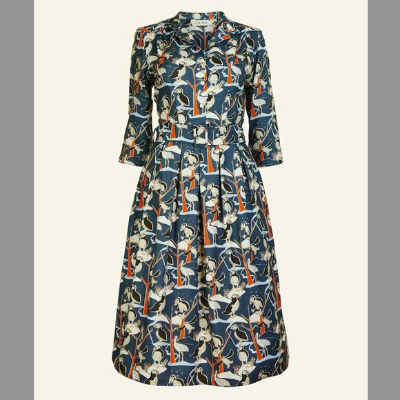 Palava Cynthia Dress in Blue Puffins - Picture 3 of 14